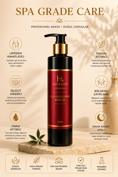 Han & Elite Cellulite Cupping Body Oil bottle