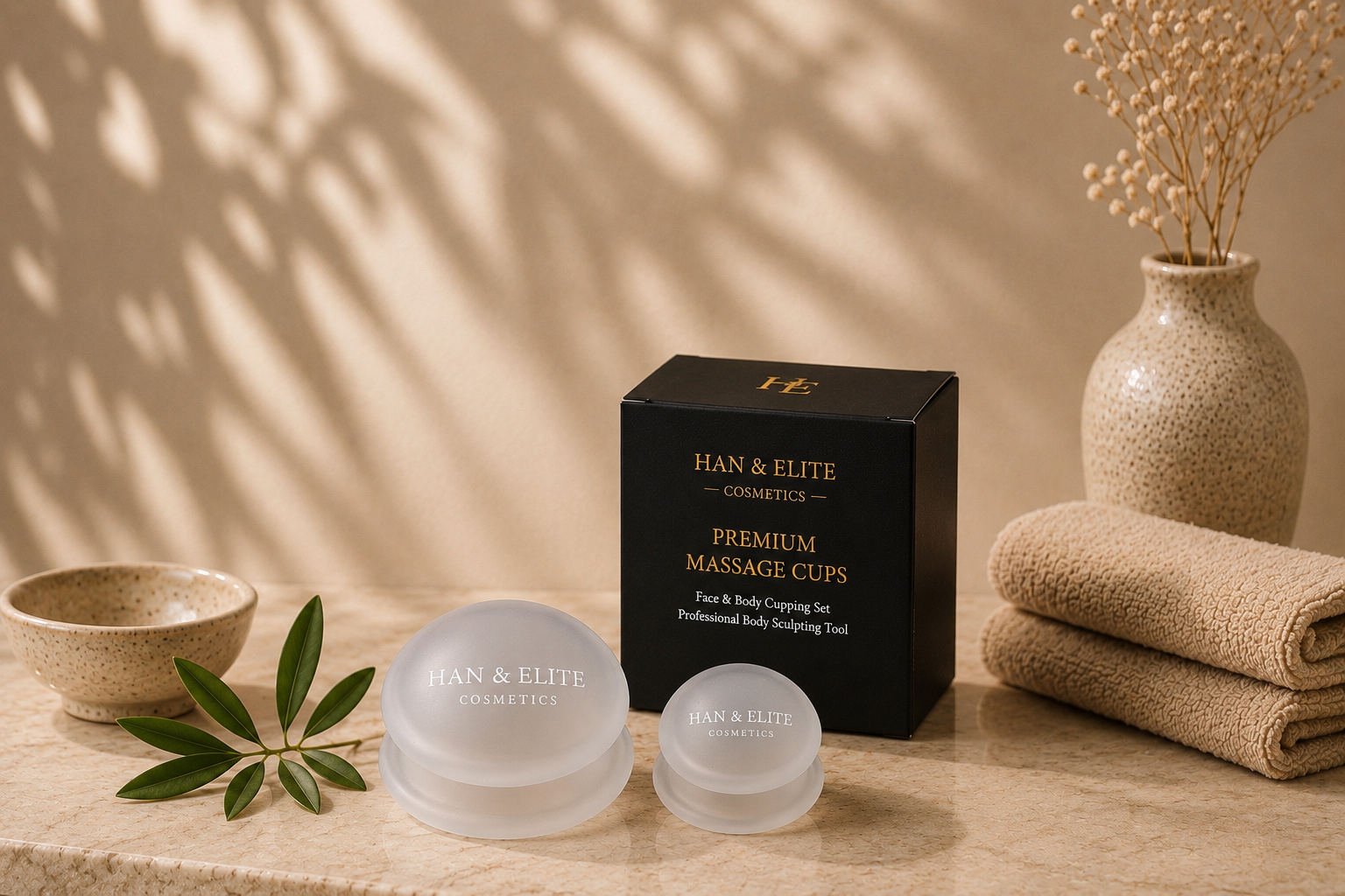Han & Elite Premium silicone cupping cups, small and large
